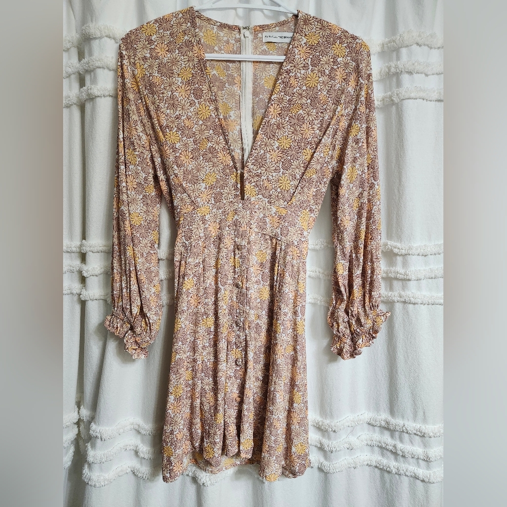 Faithfull the Brand Palmaro Floral Print Mini Dress In Zoella Dusk. - Picture 6 of 17